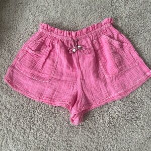 Free People Elora Lounge Shorts in Bubblegum Pink